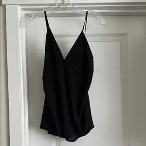 Ro & De Black Wrap Front Sleeveless Camisole